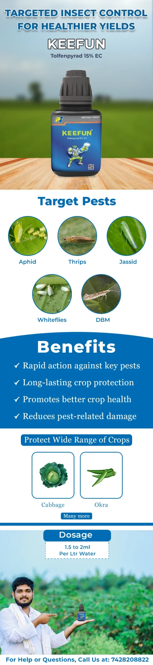 PI Keefun Tolfenpyrad 15% EC, Inseticides, Control Wide Range of Insect Pests. - Image 2